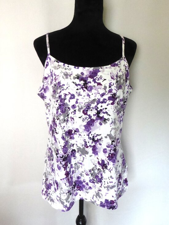 Apt. 9 Tops - APT. 9 ESSENTIAL BRAND PURPLE FLORAL TANK TOP CAMI SHELF BRA STRETCH XL